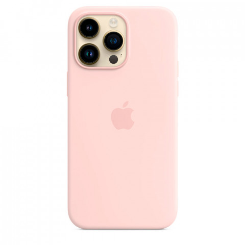 Чохол LUX Silicone Case на iPhone 14 Pro Max Chalk Pink with MagSafe